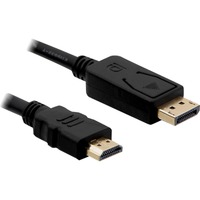 DeLOCK 82435 videokabel adapter 3 m HDMI Displayport Sort Sort, 3 m, HDMI, Displayport, Hanstik, Hanstik, Lige